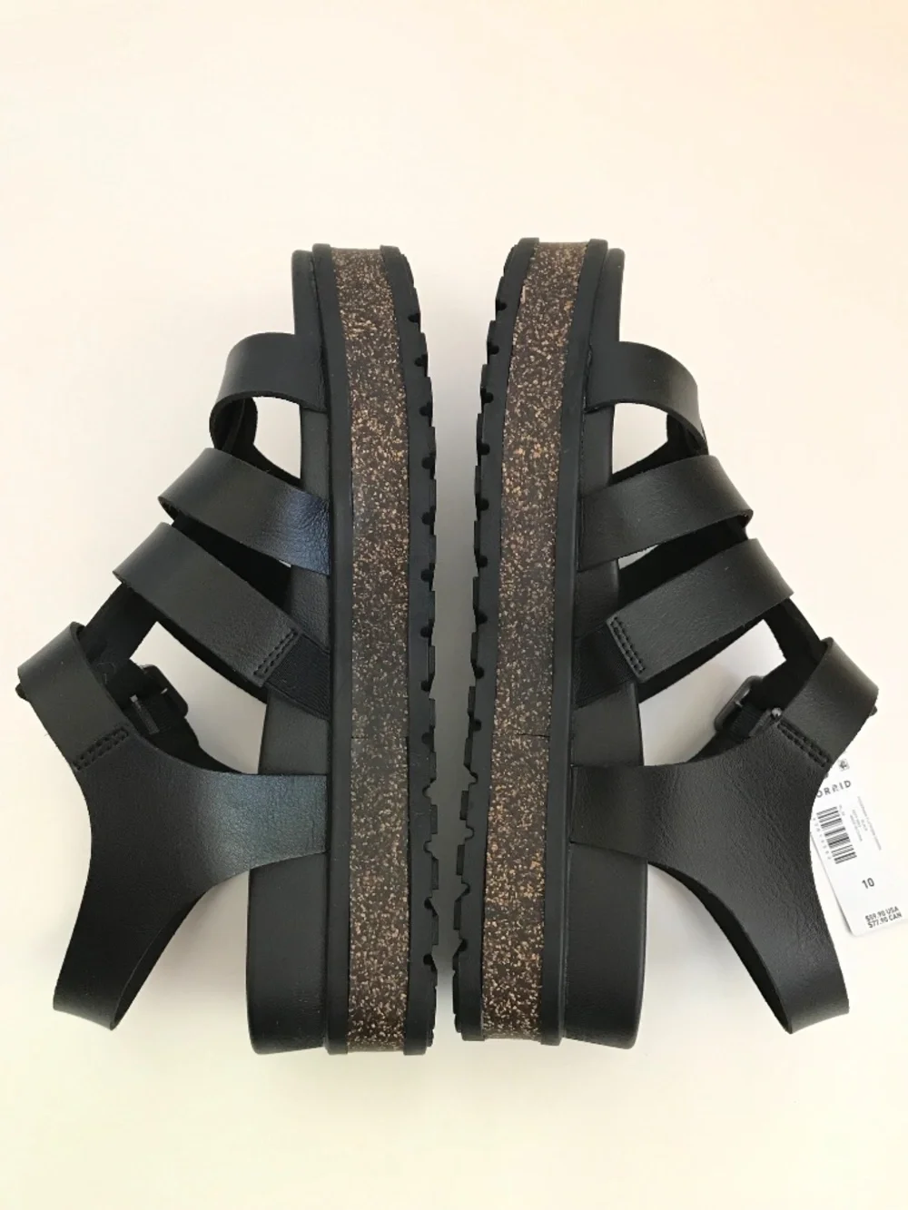 TORRID Fisherman Platform Sandals Extra Wide Width Black Women’s Size 10 WW